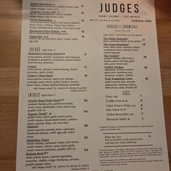 Judges - The current menu