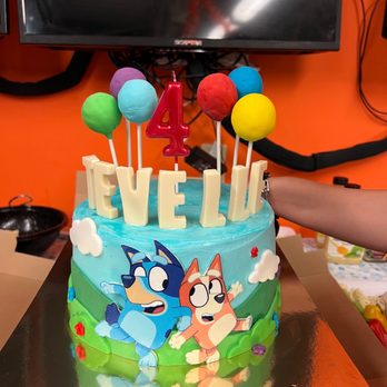 Even Dough - A Bluey cake with 4 layers of vanilla cake with salted caramel buttercream. - Bakeries Near Me - Carrboro, North Carolina Even Dough - A Bluey cake with 4 layers of vanilla cake with salted caramel buttercream. - Bakeries Near Me - Carrboro, North Carolina