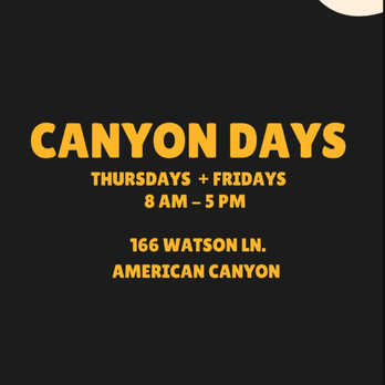 Cooked By Gio - a black and white poster with the words canyon days - Filipino Near Me - American Canyon, California