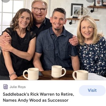 Saddleback Church - Our family is looking forward to Pastor Andy Wood - Churches Near Me - Lake Forest, California