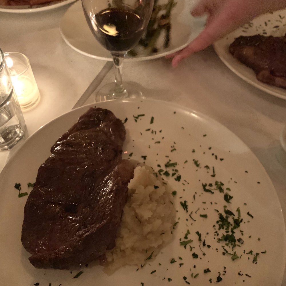 Talia's Steakhouse & Bar - Grilled Ribeye Steak (Medium Well) + Mashed Potatoes (Delicious and Juicy) - Steakhouses Near Me - New York, New York Talia's Steakhouse & Bar - Grilled Ribeye Steak (Medium Well) + Mashed Potatoes (Delicious and Juicy) - Steakhouses Near Me - New York, New York