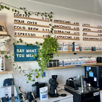 Naysayer Coffee Roasters - Coffee menu on the wall behind the counter - Coffee Roasteries Near Me - Napa, California