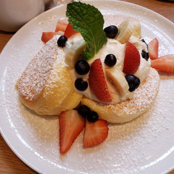Flipper’s - Strawberry banana souffle pancakes - Pancakes Near Me - New York, New York Flipper’s - Strawberry banana souffle pancakes - Pancakes Near Me - New York, New York