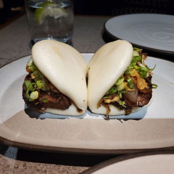 Saizon - Prime Bao Tacos- Aged beef with Chinese Hoisin sauce + Asian pear served in Char Siao Bao style breading - New American Near Me - Fresno, California Saizon - Prime Bao Tacos- Aged beef with Chinese Hoisin sauce + Asian pear served in Char Siao Bao style breading - New American Near Me - Fresno, California