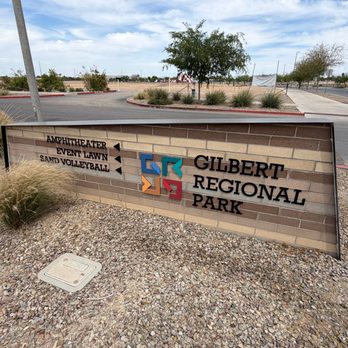 Gilbert Regional Park - Interior park direction sign - Parks Near Me - Chandler, Arizona