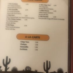 Vaqueros - Menu