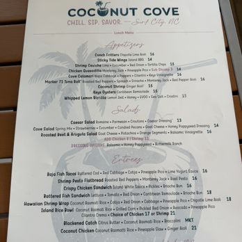 Coconut Cove - MENU - Seafood Near Me - Surf City, North Carolina Coconut Cove - MENU - Seafood Near Me - Surf City, North Carolina