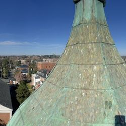 Ryders Home Repair - View while making a copper roof repair in downtown Fredericksburg.