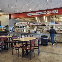 Stevi B's Pizza Buffet - Dining area and pizza bar
