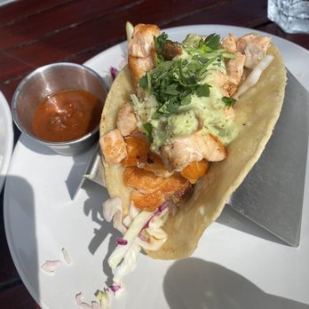 Teddy's By The Sea - Wild salmon fish taco - Seafood Near Me - Carpinteria, California Teddy's By The Sea - Wild salmon fish taco - Seafood Near Me - Carpinteria, California
