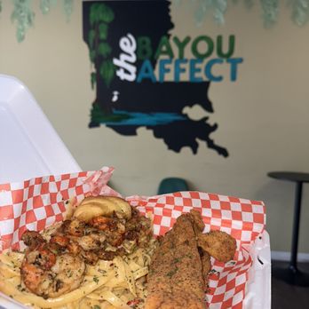 The Bayou Affect - Seafood pasta with fried fish - Comfort Food Near Me - Baton Rouge, Louisiana The Bayou Affect - Seafood pasta with fried fish - Comfort Food Near Me - Baton Rouge, Louisiana