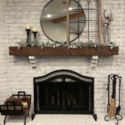 Urbandi - Distressed Fireplace Mantel in Jacobean finish.