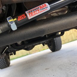 The track bar the installed and part of the steering stabilizer The track bar the installed and part of the steering stabilizer