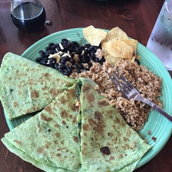 The Grain Cafe - Quesadilla with Spanish rice and black beans - Vegan Near Me - Long Beach, California