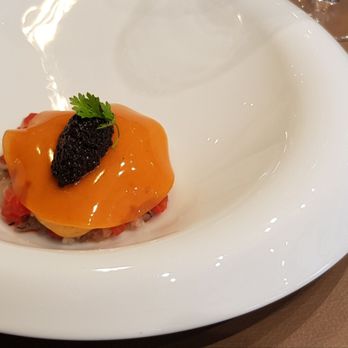 Bon Bon - Tomato gel, shrimps, caviar.   2021 09 23. M2. - Belgian Near Me - Brussels, BRU