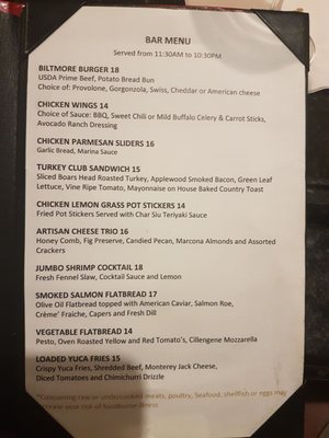 Menu photo 1 Biltmore Bar Coral Gables, FL