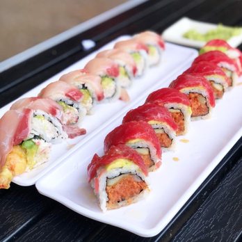 J Sushi Brea - Lemon Roll Yellowtail on Crunchy Roll - Japanese Near Me - Brea, California
