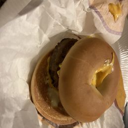 Steak egg bagel.