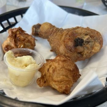 Lucky Wishbone - Pan fried chicken and corn fritters - Burgers Near Me - Anchorage, Alaska