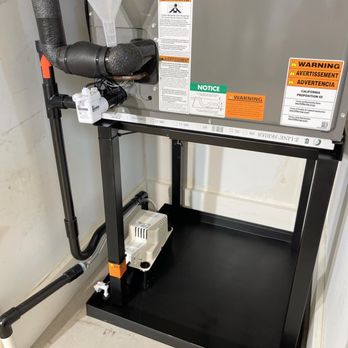 Am Mechanical - 3 Ton Rheem - 16 Seer - Painted Stand / Drain Pan Matte Black - Slick Black Drain Line - Heating & Air Conditioning/HVAC Near Me - Plantation, Florida