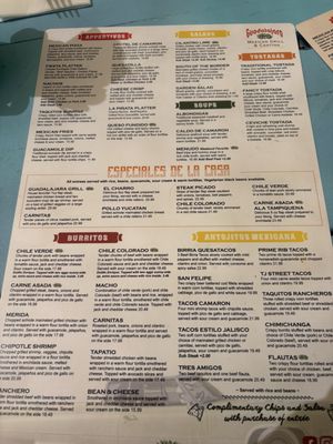 Menu photo 1 Guadalajara Mexican Grill Temecula, CA