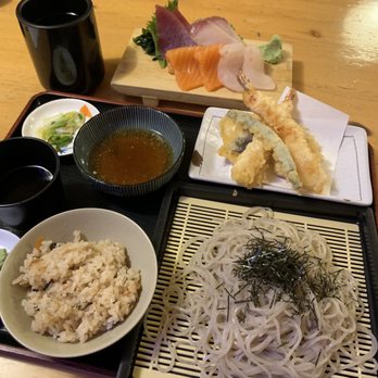 Ichimi Ann - Soba + Tempura combo, with side sashimi - Japanese Near Me - Torrance, California Ichimi Ann - Soba + Tempura combo, with side sashimi - Japanese Near Me - Torrance, California