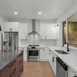 Oak and stone floors