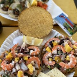 Agustin’s Seafood - Ceviche mixta with 4 steak tacos