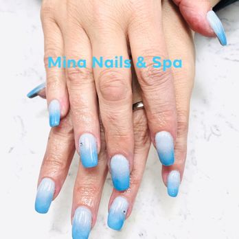 Mina Nails & Spa - Ombré white & blue - Nail Salons Near Me - North Reading, Massachusetts Mina Nails & Spa - Ombré white & blue - Nail Salons Near Me - North Reading, Massachusetts