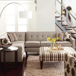 Hamiltons Sofa & Leather Gallery - Mid-century modern Dorset fabric Sectional from Rowe furniture