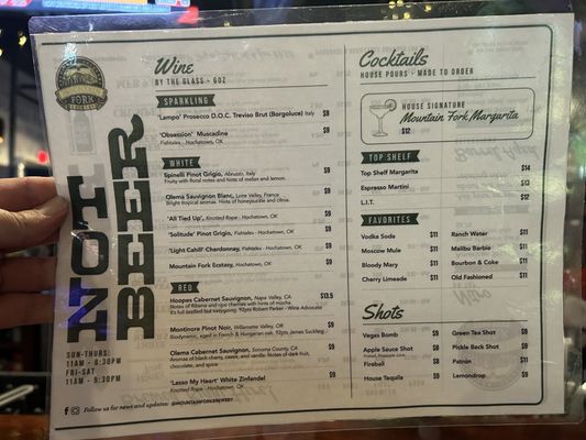 Menu photo 2 Mountain Fork Brewery Broken Bow, OK
