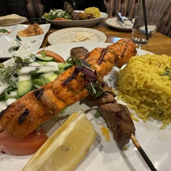 The Olive Restobar - Chicken and lamb kebab platter - Mediterranean Near Me - Downey, California