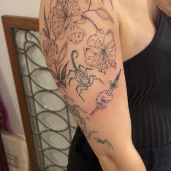 Spirit Tattoo - another view of sleeve done by Sara - Tattoo Near Me - San Diego, California Spirit Tattoo - another view of sleeve done by Sara - Tattoo Near Me - San Diego, California