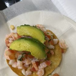 Shrimp ceviche tostada