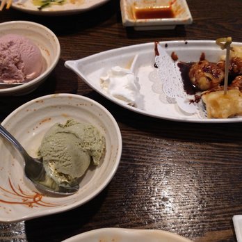 Mr Sushi - Red bean and matcha ice cream, with fried banana - Sushi Bars Near Me - Cherry Hill, New Jersey