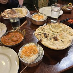Shrimp Tikka Masala, Garlic Naan Shrimp Tikka Masala, Garlic Naan