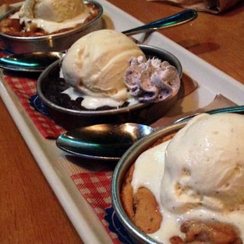 BJ's Restaurant & Brewhouse - "Pizookie Trio," great for sharing or if you're undecided about your dessert choice! - Pizza Near Me - Brea, California BJ's Restaurant & Brewhouse - "Pizookie Trio," great for sharing or if you're undecided about your dessert choice! - Pizza Near Me - Brea, California