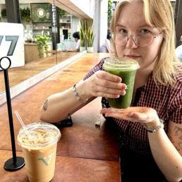 My sister and her Basil Matcha Lemonade My sister and her Basil Matcha Lemonade