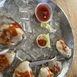 Oysters on the half shelf Oysters on the half shelf