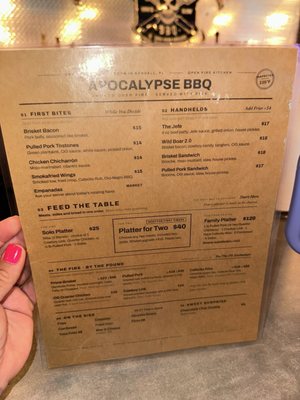 Menu photo 1 Apocalypse BBQ Miami, FL