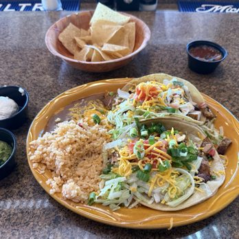 Los Gringos Locos - 2 grilled chicken tacos with rice and beans. - Mexican Near Me - Apache Junction, Arizona