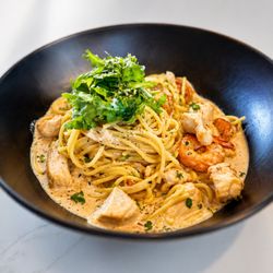 Katsu Bar - Chicken or Shrimp Black Garlic Cream Pasta
