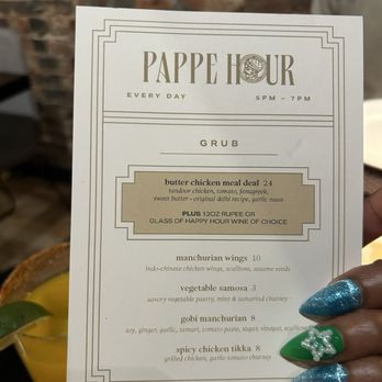Pappe - Happy hour menu - Indian Near Me - Washington, DC, District of Columbia