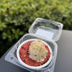 Not As Famous Cookie - Red Velvet Skillet Cookie with Bourbon Truffle Ice Cream