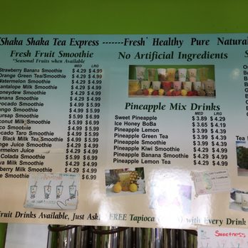 Shaka Shaka Tea Express - Menu - Bubble Tea Near Me - Honolulu, Hawaii