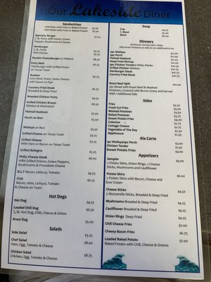 Menu photo 2 Our Lakeside Diner Buckeye Lake, OH Menu photo 2 Our Lakeside Diner Buckeye Lake, OH