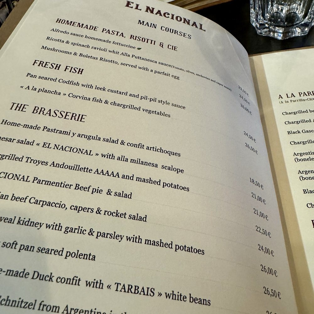 El Nacional - Menu - Argentine Near Me - Bordeaux, 33