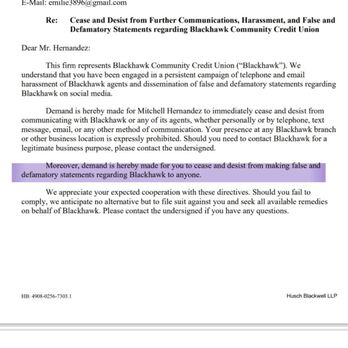 Blackhawk Credit Union - Here is the letter I received. For asking for them to apologize - Banks & Credit Unions Near Me - Janesville, Wisconsin Blackhawk Credit Union - Here is the letter I received. For asking for them to apologize - Banks & Credit Unions Near Me - Janesville, Wisconsin