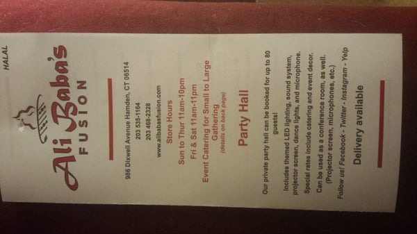 Menu photo 7 Ali Baba's Kitchen Hamden, CT