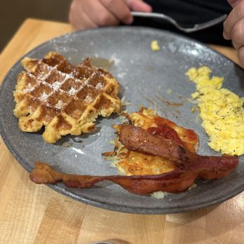 Waffle Stop - PEARL SUGAR WAFFLE, eggs, hashbrown and bacon - Breakfast & Brunch Near Me - Tacoma, Washington Waffle Stop - PEARL SUGAR WAFFLE, eggs, hashbrown and bacon - Breakfast & Brunch Near Me - Tacoma, Washington